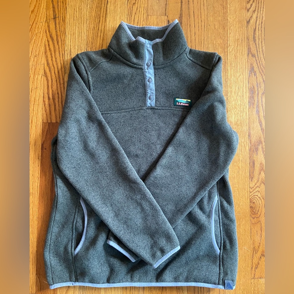 LLBean Sweater Fleece Pullover Forest Green